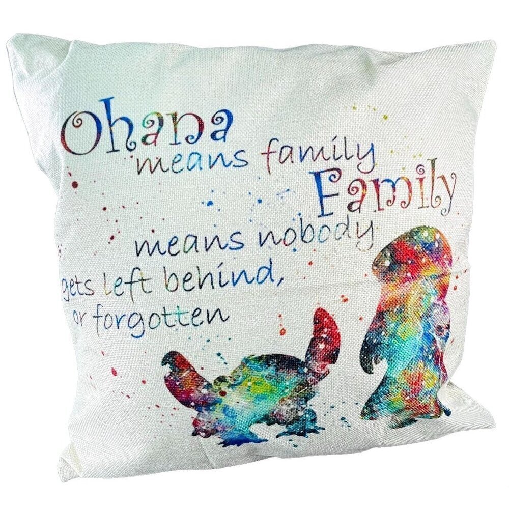 Lilo Stitch Throw Pillowcase Family Accent Sham Pillow Cushion Cover Home Decor